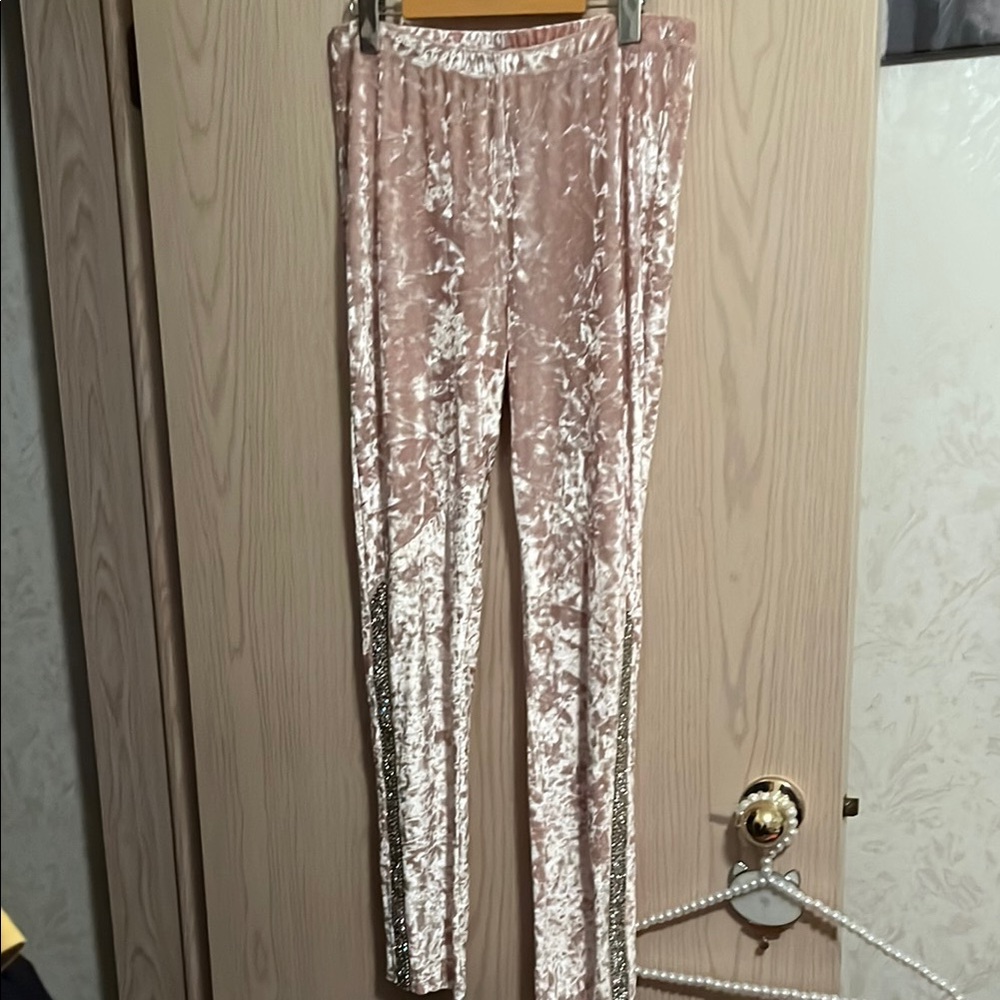 VENUS Pink Velvet Leggings